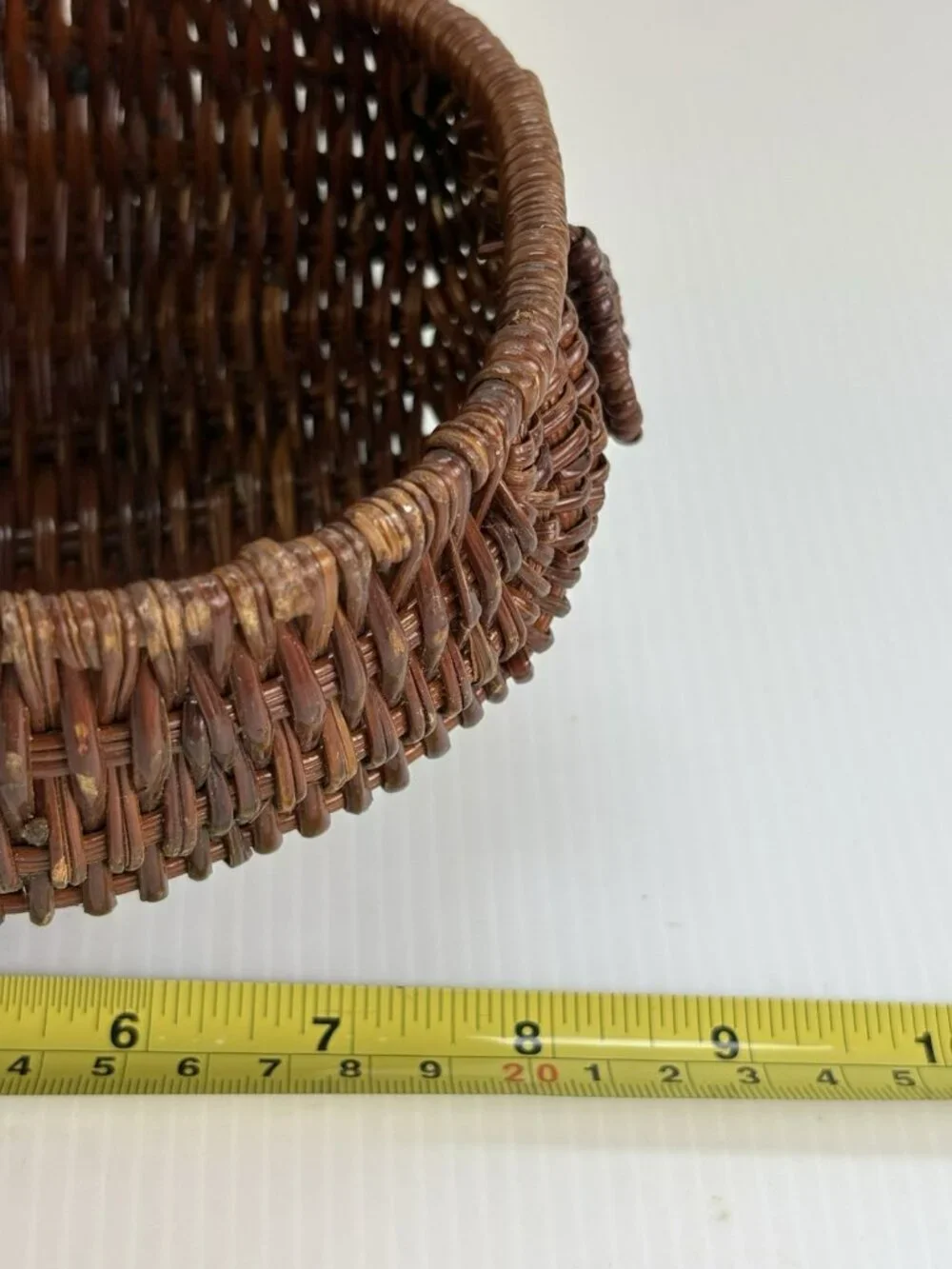 Vintage Woven Deer Wicker Basket Rustic Cabin Lodge Decor Brown